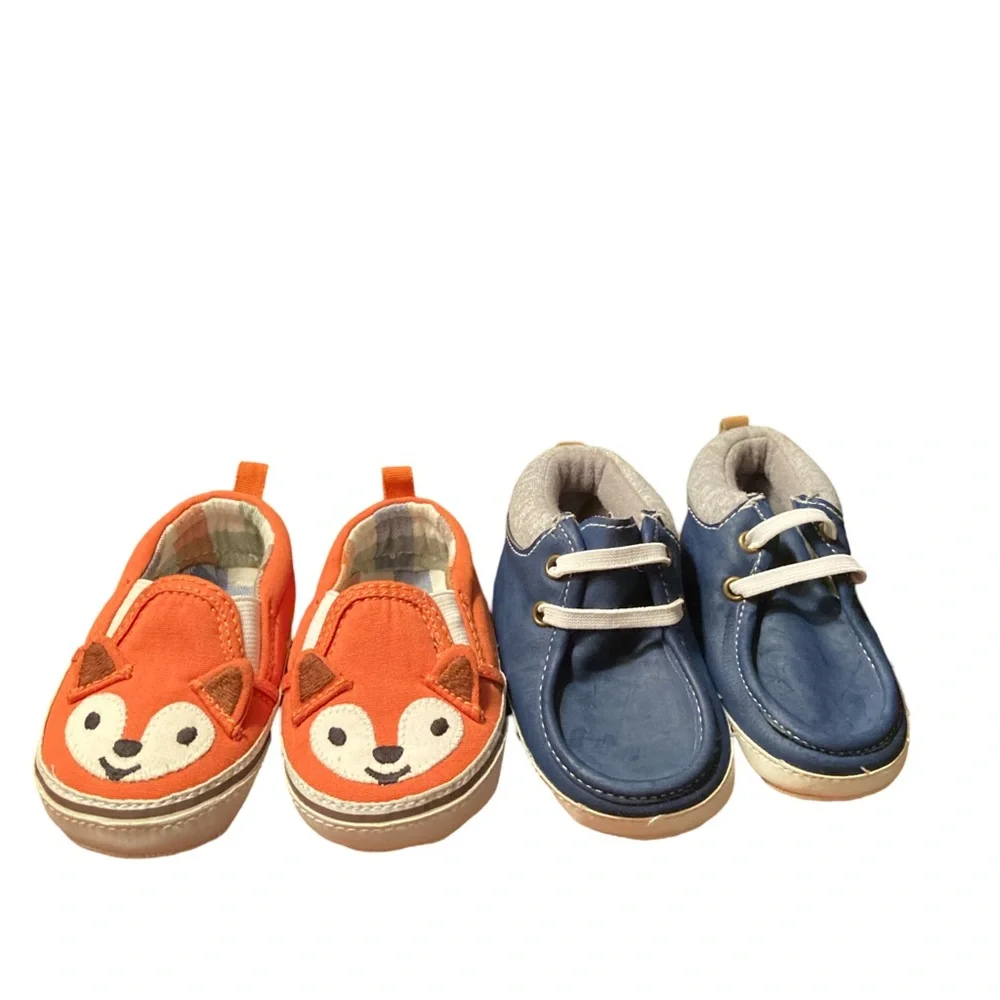 Baby Boy Shoes-Fox Loafers(Gymboree Size 3) & Booties(Old Navy Size 12-18 months - Picture 1 of 7